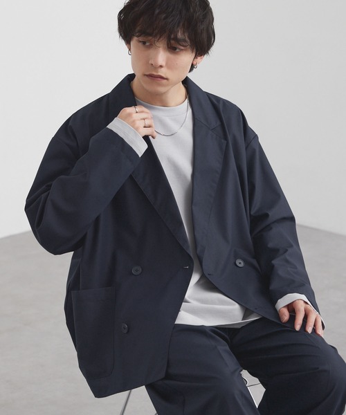 MONO-MART（モノマート）の「ライトTR ダブルブレスト テーラードジャケット / UVカット＆アンチピリング＆イージーケア【セットアップ対応】（テーラードジャケット・メンズ・ダークグレー/ダークネイビー/ブラック系/モカ/グレー/ブラック・M/S/L）」の6枚目の写真
