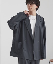 MONO-MART | ライトTR ダブルブレスト テーラードジャケット / UVカット＆アンチピリング＆イージーケア【セットアップ対応】(テーラードジャケット)