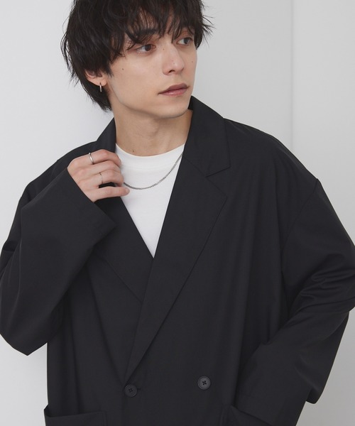 MONO-MART（モノマート）の「ライトTR ダブルブレスト テーラードジャケット / UVカット＆アンチピリング＆イージーケア【セットアップ対応】（テーラードジャケット・メンズ・ダークグレー/ダークネイビー/ブラック系/モカ/グレー/ブラック・M/S/L）」の18枚目の写真