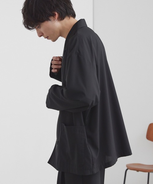 MONO-MART（モノマート）の「ライトTR ダブルブレスト テーラードジャケット / UVカット＆アンチピリング＆イージーケア【セットアップ対応】（テーラードジャケット・メンズ・ダークグレー/ダークネイビー/ブラック系/モカ/グレー/ブラック・M/S/L）」の19枚目の写真