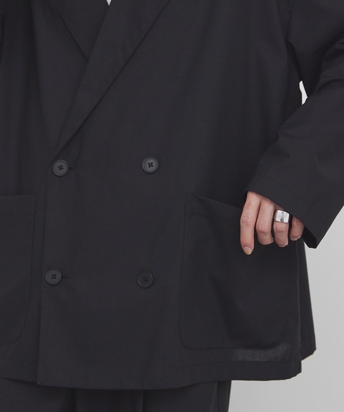 MONO-MART（モノマート）の「ライトTR ダブルブレスト テーラードジャケット / UVカット＆アンチピリング＆イージーケア【セットアップ対応】（テーラードジャケット・メンズ・ダークグレー/ダークネイビー/ブラック系/モカ/グレー/ブラック・M/S/L）」の21枚目の写真