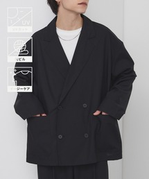 MONO-MART's "Light TR Double-Breasted Tailored Shirt Jacket / UV Cut & Anti-Pilling & Easy Care [Set-Up] (Tailored Jacket)"