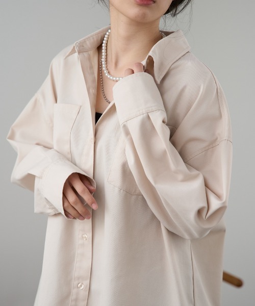 TRIANGLE PALETTE（トライアングルパレット）の「デニム オーバーサイズ シャツ ジャケット（シャツ/ブラウス・レディース・ブルー/ブラック/アイボリー・FREE）」の12枚目の写真