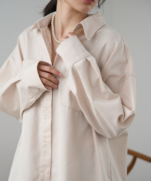 TRIANGLE PALETTE（トライアングルパレット）の「デニム オーバーサイズ シャツ ジャケット（シャツ/ブラウス・レディース・ブルー/ブラック/アイボリー・FREE）」の13枚目の写真