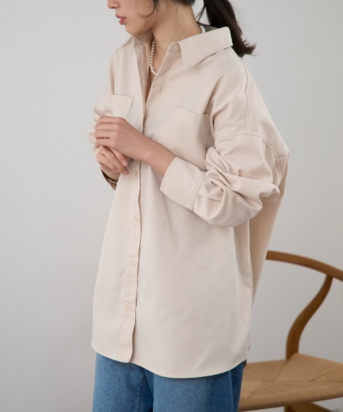 TRIANGLE PALETTE（トライアングルパレット）の「デニム オーバーサイズ シャツ ジャケット（シャツ/ブラウス・レディース・ブルー/ブラック/アイボリー・FREE）」の9枚目の写真