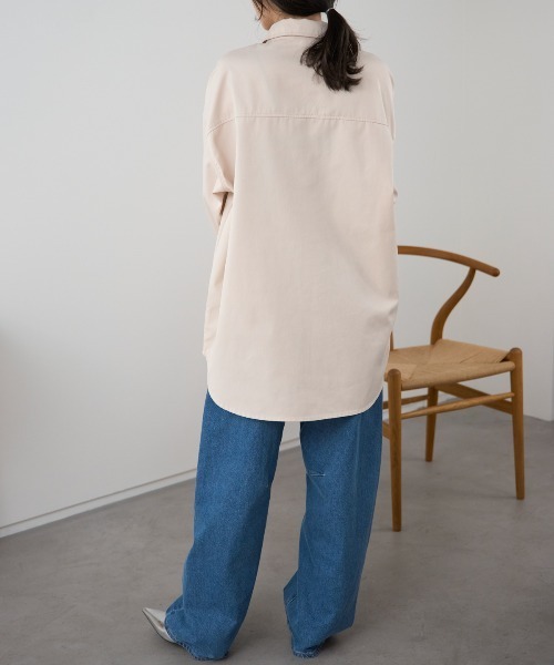 TRIANGLE PALETTE（トライアングルパレット）の「デニム オーバーサイズ シャツ ジャケット（シャツ/ブラウス・レディース・ブルー/ブラック/アイボリー・FREE）」の16枚目の写真