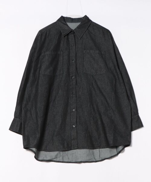 TRIANGLE PALETTE（トライアングルパレット）の「デニム オーバーサイズ シャツ ジャケット（シャツ/ブラウス・レディース・ブルー/ブラック/アイボリー・FREE）」の18枚目の写真