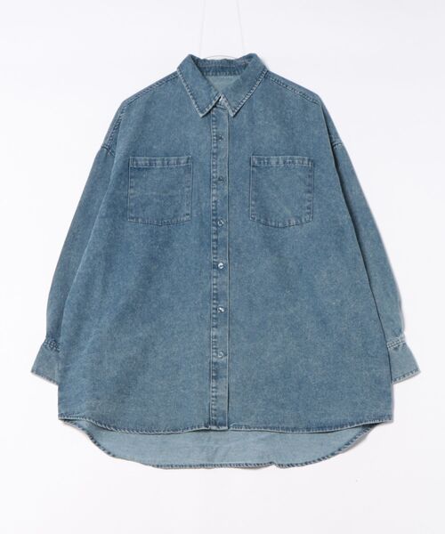 TRIANGLE PALETTE（トライアングルパレット）の「デニム オーバーサイズ シャツ ジャケット（シャツ/ブラウス・レディース・ブルー/ブラック/アイボリー・FREE）」の19枚目の写真