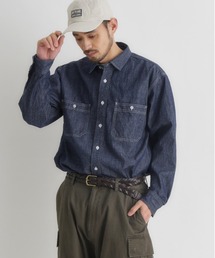 BACK NUMBER | 【BACK NUMBER】デニム ロングスリーブ シャツ (ボックスシルエット / アウトドアにも最適 / カジュアルスタイル)(シャツ/ブラウス)