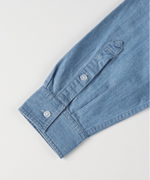 BACK NUMBER（バックナンバー）の「【BACK NUMBER】デニム ロングスリーブ シャツ (ボックスシルエット / アウトドアにも最適 / カジュアルスタイル)（シャツ/ブラウス・メンズ・ブラック/ライトインディゴブルー/ダークインディゴブルー・M/L/S/XL）」の6枚目の写真