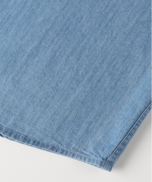 BACK NUMBER（バックナンバー）の「【BACK NUMBER】デニム ロングスリーブ シャツ (ボックスシルエット / アウトドアにも最適 / カジュアルスタイル)（シャツ/ブラウス・メンズ・ブラック/ライトインディゴブルー/ダークインディゴブルー・M/L/S/XL）」の7枚目の写真