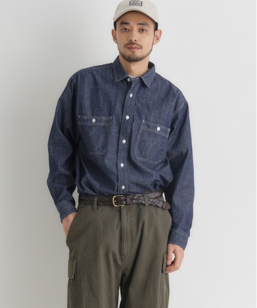 BACK NUMBER（バックナンバー）の「【BACK NUMBER】デニム ロングスリーブ シャツ (ボックスシルエット / アウトドアにも最適 / カジュアルスタイル)（シャツ/ブラウス・メンズ・ブラック/ライトインディゴブルー/ダークインディゴブルー・M/L/S/XL）」の17枚目の写真