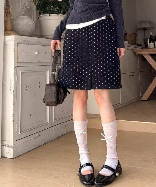 Vipoa（ヴィポア）の「Polka dots slit midi skirt（スカート・レディース・ブラック系その他・LARGE/MEDIUM）」の16枚目の写真