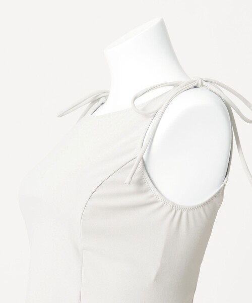 green label relaxing（グリーンレーベルリラクシング）の「ハイネックWリボンフレア&ショーツ スイムウェア / 水着（水着・レディース・ブラック/ライトグレー・FREE）」の10枚目の写真