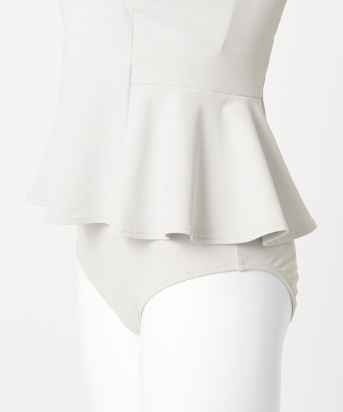 green label relaxing（グリーンレーベルリラクシング）の「ハイネックWリボンフレア&ショーツ スイムウェア / 水着（水着・レディース・ブラック/ライトグレー・FREE）」の13枚目の写真