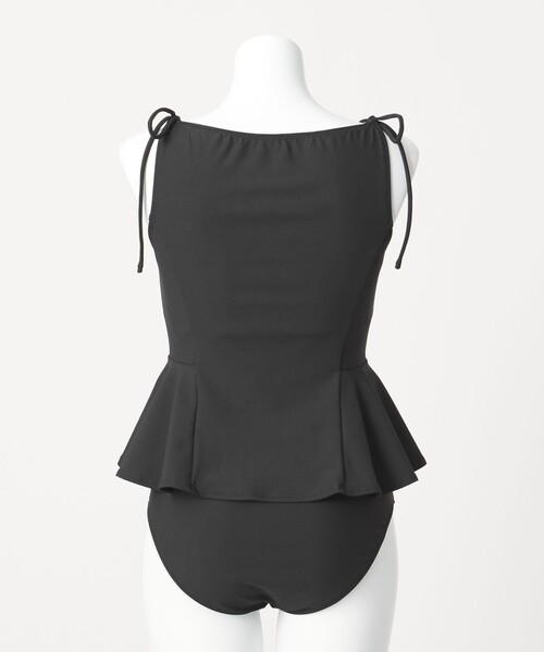 green label relaxing（グリーンレーベルリラクシング）の「ハイネックWリボンフレア&ショーツ スイムウェア / 水着（水着・レディース・ブラック/ライトグレー・FREE）」の19枚目の写真