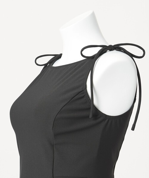 green label relaxing（グリーンレーベルリラクシング）の「ハイネックWリボンフレア&ショーツ スイムウェア / 水着（水着・レディース・ブラック/ライトグレー・FREE）」の20枚目の写真