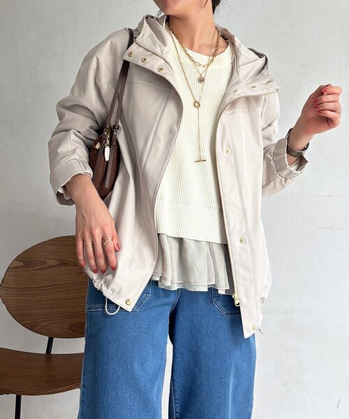 un dix cors(アンディコール)の「テフロンマンパ(ブルゾン・レディース・ネイビー/ベージュ/アイボリー/オリーブ・FREE)」の1枚目の写真