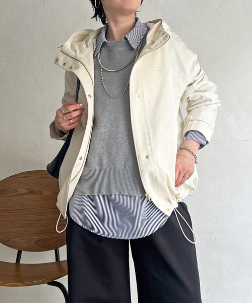 un dix cors(アンディコール)の「テフロンマンパ(ブルゾン・レディース・ネイビー/ベージュ/アイボリー/オリーブ・FREE)」の7枚目の写真