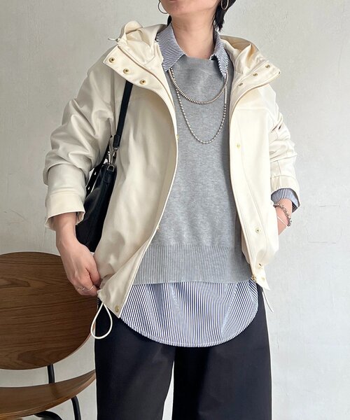 un dix cors(アンディコール)の「テフロンマンパ(ブルゾン・レディース・ネイビー/ベージュ/アイボリー/オリーブ・FREE)」の8枚目の写真