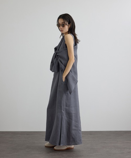 SALON adam et rope'（サロン アダム エ ロペ）の「リネンオーバーシャツ / GENTLE LINEN（シャツ/ブラウス・レディース・グレー/ブラック/ピンク・FREE）」の7枚目の写真