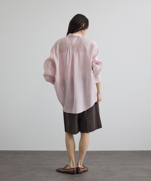 SALON adam et rope'（サロン アダム エ ロペ）の「リネンオーバーシャツ / GENTLE LINEN（シャツ/ブラウス・レディース・グレー/ブラック/ピンク・FREE）」の17枚目の写真