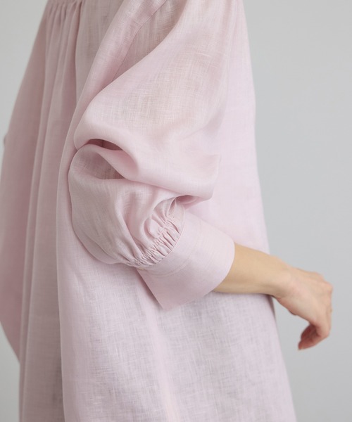 SALON adam et rope'（サロン アダム エ ロペ）の「リネンオーバーシャツ / GENTLE LINEN（シャツ/ブラウス・レディース・グレー/ブラック/ピンク・FREE）」の19枚目の写真