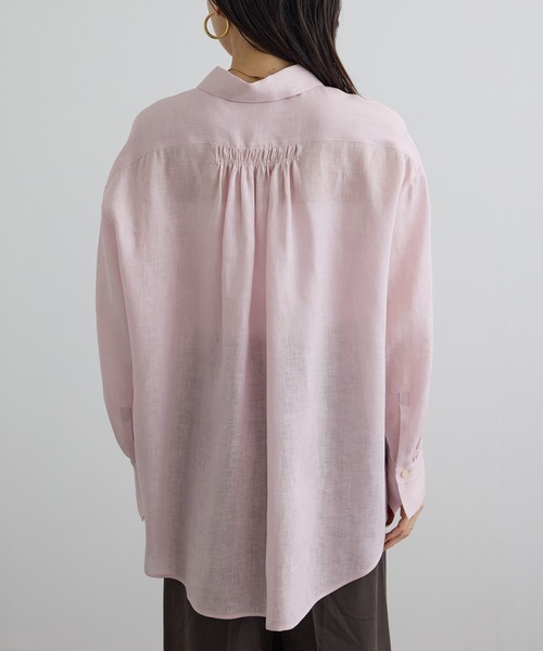 SALON adam et rope'(サロン アダム エ ロペ)の「リネンオーバーシャツ / GENTLE LINEN(シャツ/ブラウス・レディース・グレー/ブラック/ピンク・FREE)」の22枚目の写真