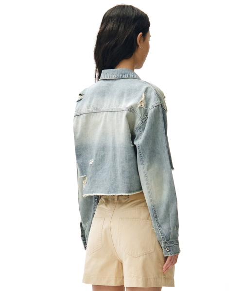 DECET WOMEN(デケット ウーマン)の「Cropped Damage Denim Shirts DCWSH004LIGHTBLUE(シャツ/ブラウス・レディース・その他・SMALL/MEDIUM/LARGE)」の5枚目の写真