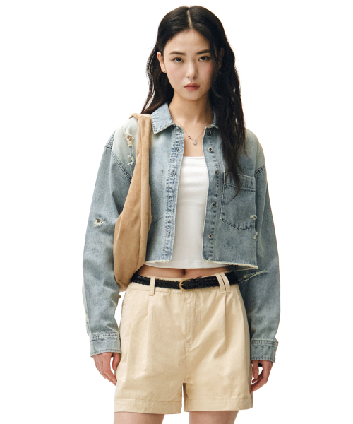 DECET WOMEN(デケット ウーマン)の「Cropped Damage Denim Shirts DCWSH004LIGHTBLUE(シャツ/ブラウス・レディース・その他・SMALL/MEDIUM/LARGE)」の10枚目の写真