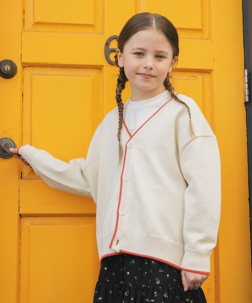 GLOBAL WORK(グローバルワーク)の「スウェットライクニットカーデ/638284(ニット/セーター・キッズ・ブラック/グレー系その他/オフホワイト・140cm/150cm/160cm/130cm)」の12枚目の写真