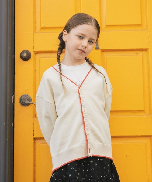 GLOBAL WORK(グローバルワーク)の「スウェットライクニットカーデ/638284(ニット/セーター・キッズ・ブラック/グレー系その他/オフホワイト・140cm/150cm/160cm/130cm)」の13枚目の写真