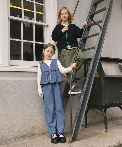 GLOBAL WORK(グローバルワーク)の「スウェットライクニットカーデ/638284(ニット/セーター・キッズ・ブラック/グレー系その他/オフホワイト・140cm/150cm/160cm/130cm)」の17枚目の写真