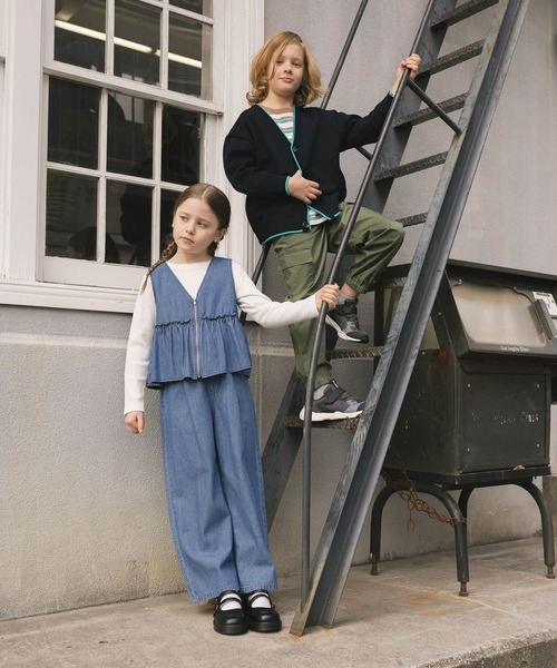 GLOBAL WORK(グローバルワーク)の「スウェットライクニットカーデ/638284(ニット/セーター・キッズ・ブラック/グレー系その他/オフホワイト・140cm/150cm/160cm/130cm)」の20枚目の写真