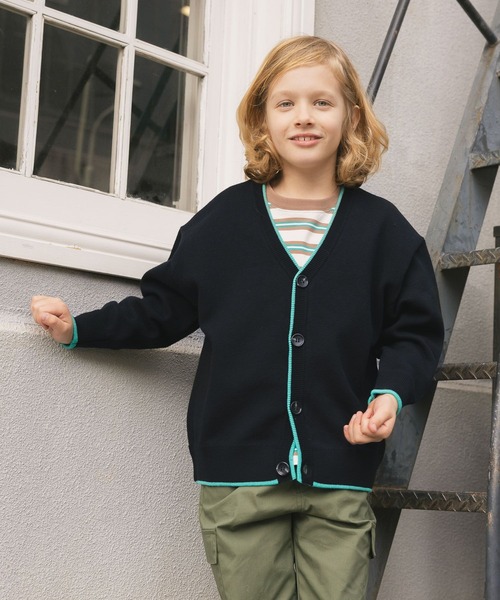 GLOBAL WORK(グローバルワーク)の「スウェットライクニットカーデ/638284(ニット/セーター・キッズ・ブラック/グレー系その他/オフホワイト・140cm/150cm/160cm/130cm)」の22枚目の写真