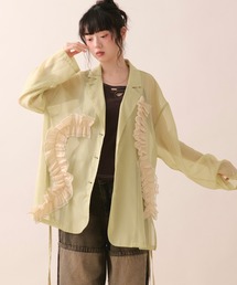 loin nuit（ロワンニュイ）の「sheer color scheme frill jacket / シアーカラースキームフリルジャケット（テーラードジャケット）」