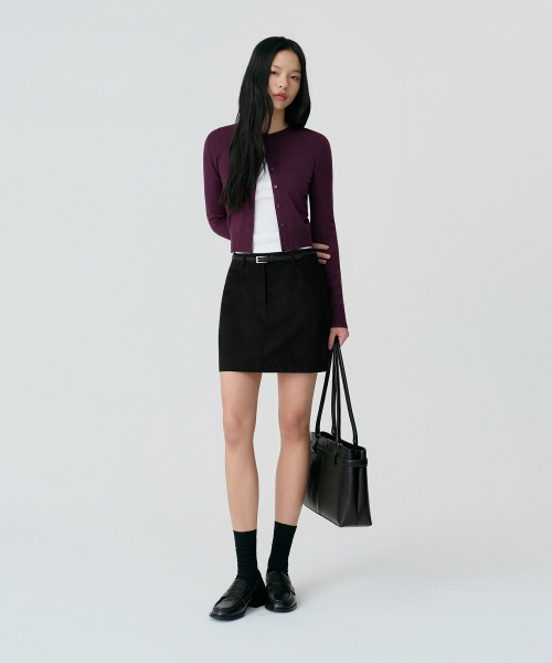 MUSINSA STANDARD WOMAN（ムシンサスタンダードウーマン）の「ウィメンズエッセンシャルスリムラウンドネックカーディガン[プラム]（カーディガン/ボレロ・レディース・その他・X-SMALL/SMALL/MEDIUM/LARGE）」の3枚目の写真