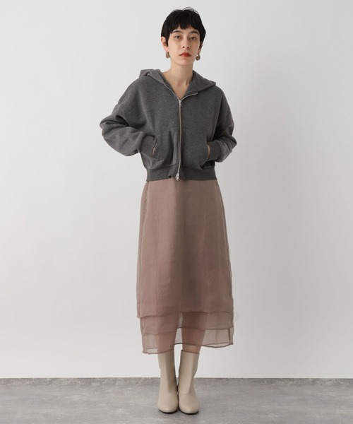 studio CLIP(スタディオクリップ)の「《ウタオ》ダブルジップパーカー(パーカー・レディース・チャコール/ライトグレー・FREE)」の10枚目の写真