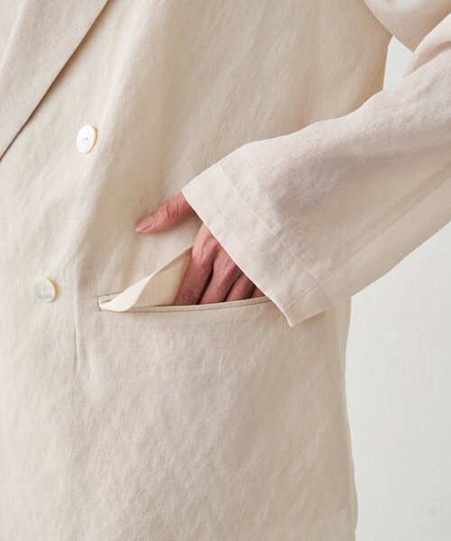 LOUNGEDRESS（ラウンジドレス）の「リネンライクシアージャケット（テーラードジャケット・レディース・ベージュ/ブラック/アイボリー/ピンク/グレー・FREE）」の20枚目の写真
