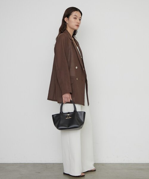 LOUNGEDRESS（ラウンジドレス）の「《累計1.5万枚/洗えてシワになりにくい！》リネンライクシアージャケット（テーラードジャケット・レディース・ベージュ/ブラック/アイボリー/ピンク/グレー/ブラウン/ネイビー・FREE）」の10枚目の写真