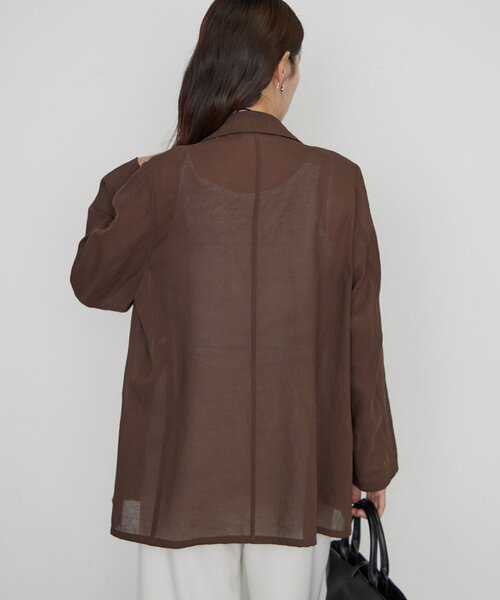 LOUNGEDRESS（ラウンジドレス）の「《累計1.5万枚/洗えてシワになりにくい！》リネンライクシアージャケット（テーラードジャケット・レディース・ベージュ/ブラック/アイボリー/ピンク/グレー/ブラウン/ネイビー・FREE）」の15枚目の写真