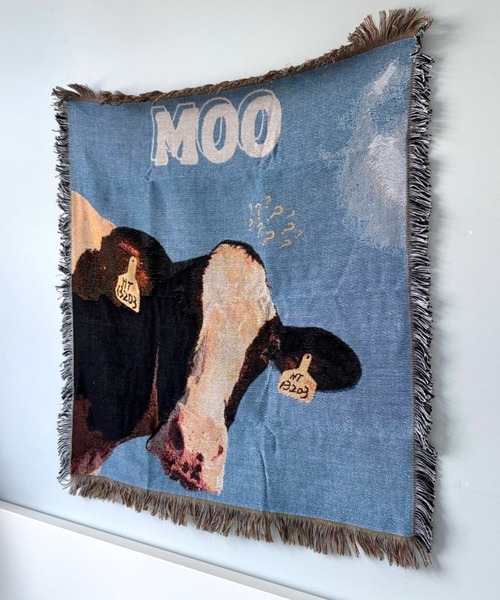Made in I(メイドインアイ)の「Cow room tapestry blanket(インテリア雑貨・レディース・A/B/C/D・FREE)」の1枚目の写真