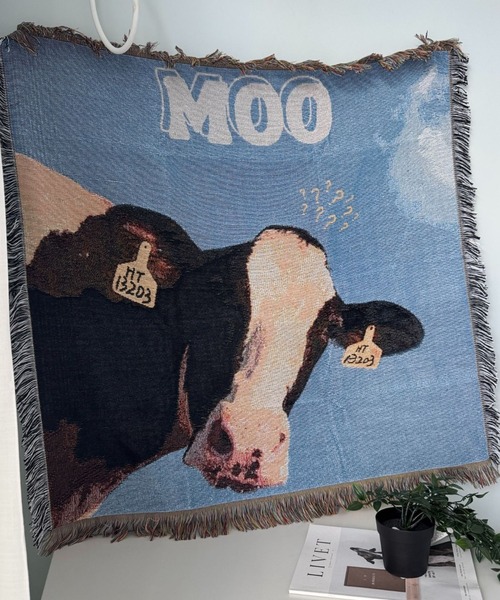 Made in I(メイドインアイ)の「Cow room tapestry blanket(インテリア雑貨・レディース・A/B/C/D・FREE)」の11枚目の写真