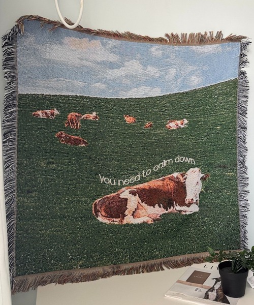 Made in I(メイドインアイ)の「Cow room tapestry blanket(インテリア雑貨・レディース・A/B/C/D・FREE)」の22枚目の写真