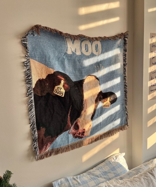 Made in I(メイドインアイ)の「Cow room tapestry blanket(インテリア雑貨・レディース・A/B/C/D・FREE)」の10枚目の写真