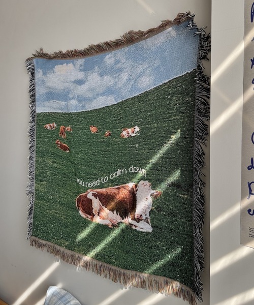 Made in I(メイドインアイ)の「Cow room tapestry blanket(インテリア雑貨・レディース・A/B/C/D・FREE)」の21枚目の写真