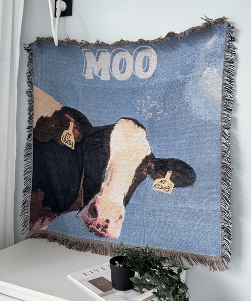 Made in I(メイドインアイ)の「Cow room tapestry blanket(インテリア雑貨・レディース・A/B/C/D・FREE)」の7枚目の写真