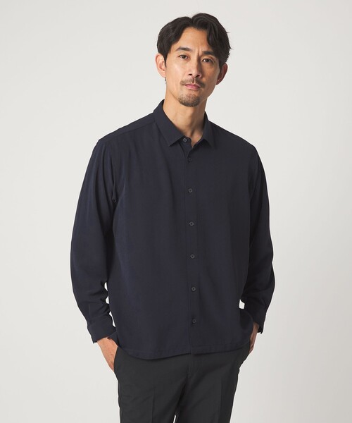 green label relaxing（グリーンレーベルリラクシング）の「【WEB限定】JUST fit ソフト ドレープ コンフォート シャツ（シャツ/ブラウス・メンズ・ダークグレー/ネイビー/ライトグレー/オフホワイト・S/M/L/XL）」の4枚目の写真