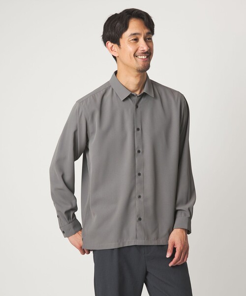 green label relaxing（グリーンレーベルリラクシング）の「【WEB限定】JUST fit ソフト ドレープ コンフォート シャツ（シャツ/ブラウス・メンズ・ダークグレー/ネイビー/ライトグレー/オフホワイト・S/M/L/XL）」の3枚目の写真