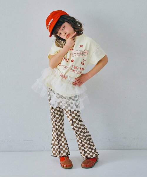 p.premier（ピードットプルミエ）の「配色メロウのストレッチリブフレアパンツ（その他パンツ・キッズ・ブラウン/グリーン/ラベンダー/オレンジ/ブラック/アイボリー・80/90/100/110/120/130/140）」の9枚目の写真